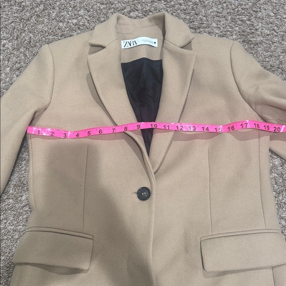 Zara wool blend tan camel long coat size small - Picture 16 of 16
